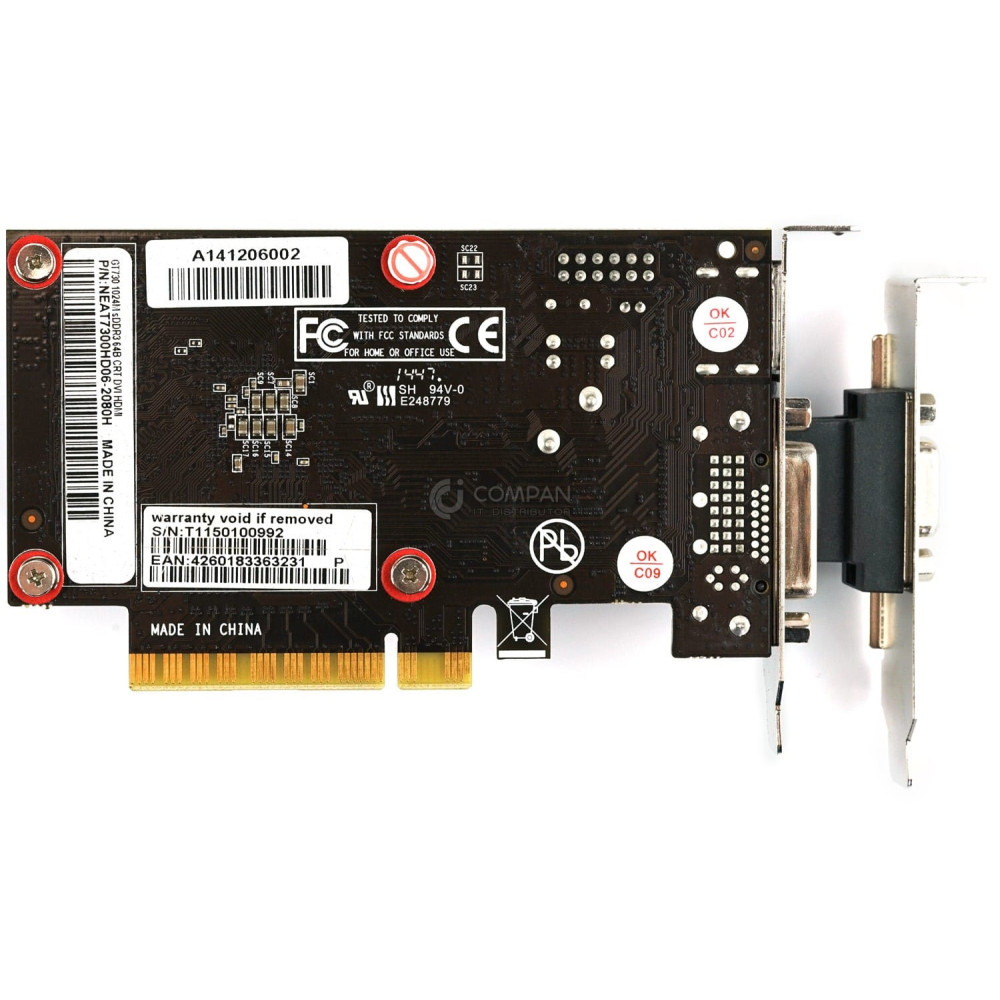 NEAT7300HD06-2080H NVIDIA GEFORCE GT 730 1024MB DDR3 GRAPHICS CARD -